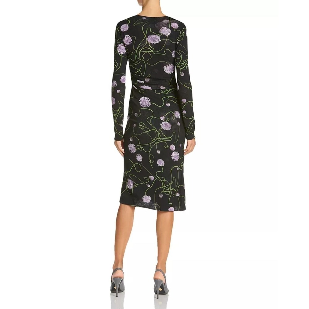 Stella McCartney Ruched Waist Twisted Floral Mesh Dress Black Size XS, Size Med - Picture 4 of 17
